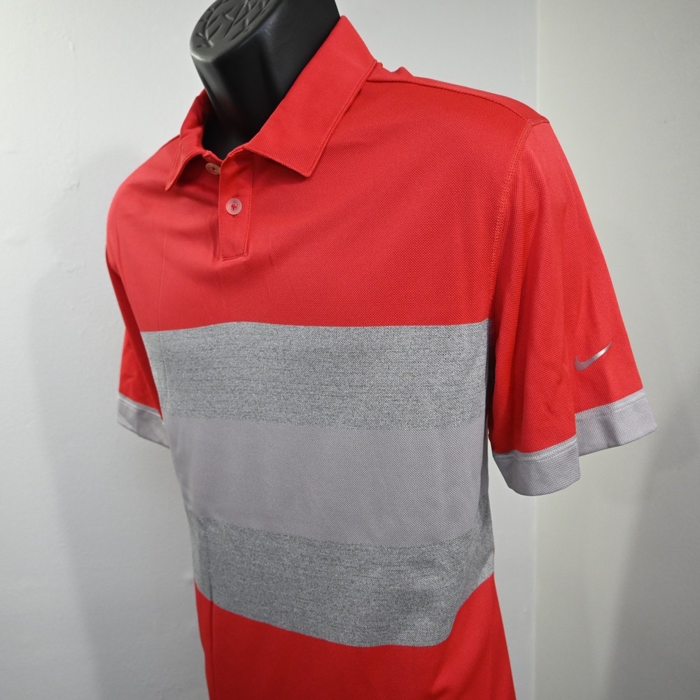 Nike Golf Polo Tour Performance Dri Fit Red Short Sleeve‎ Mens Size Medium